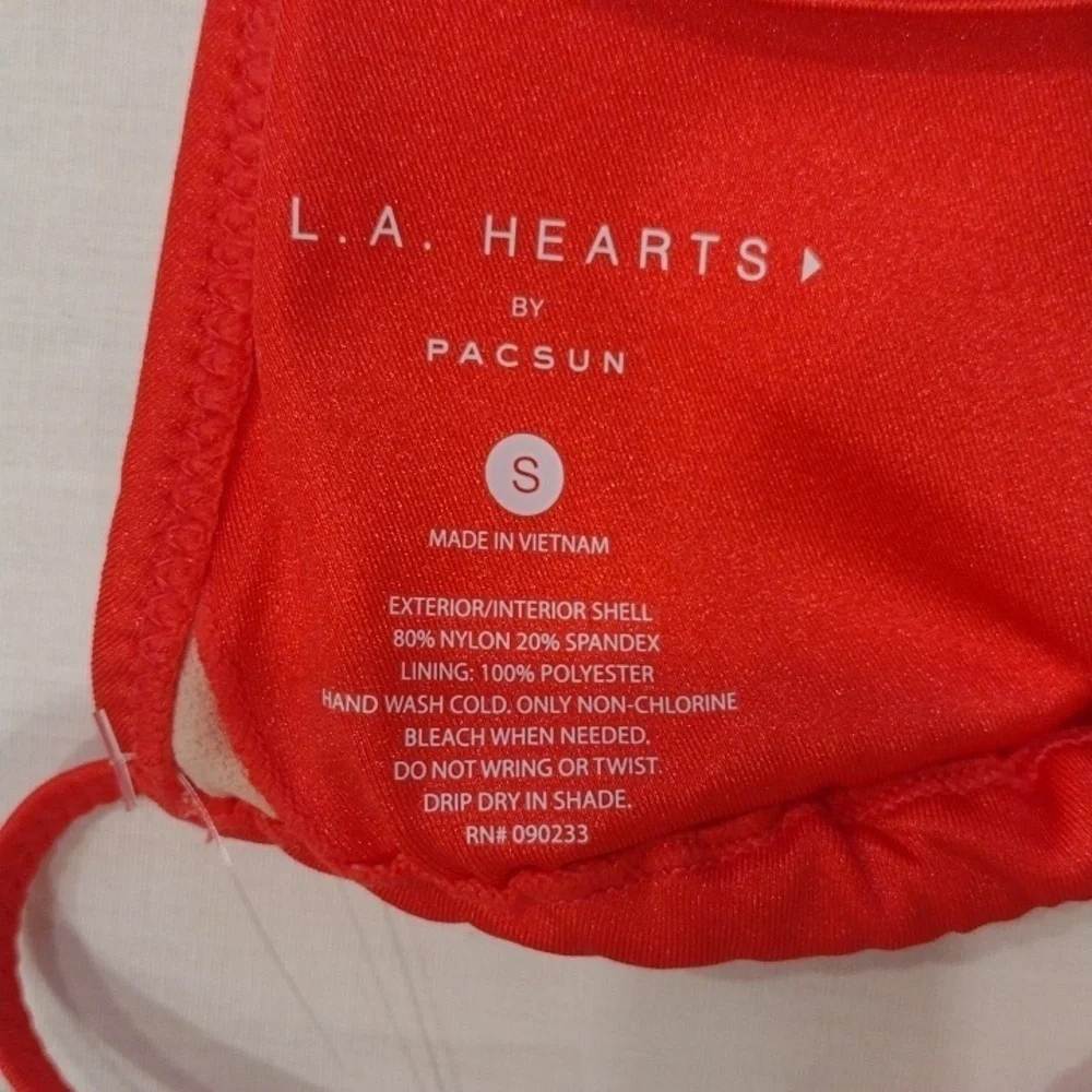PacSun L.A. Hearts Pink Tess Shine Bikini NWT Size S top and Size M Bottom